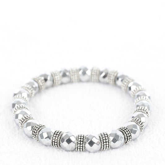 Silver hematite bead bracelet made to order. 
