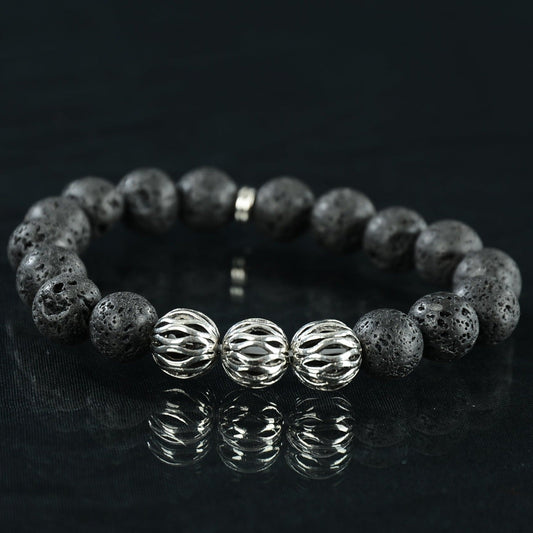 Black lava bead bracelet made to order